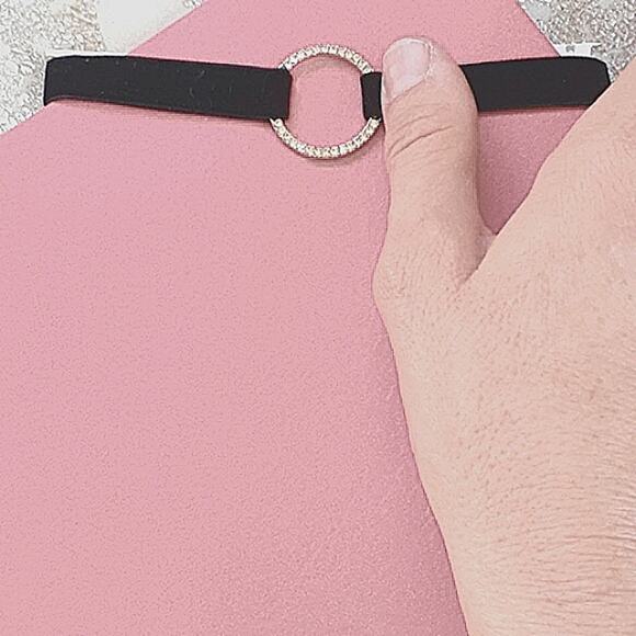 Infinity Diamond Choker BLACK VELVET Necklace Simulated Diamonds Pendent Realist - Picture 9 of 15